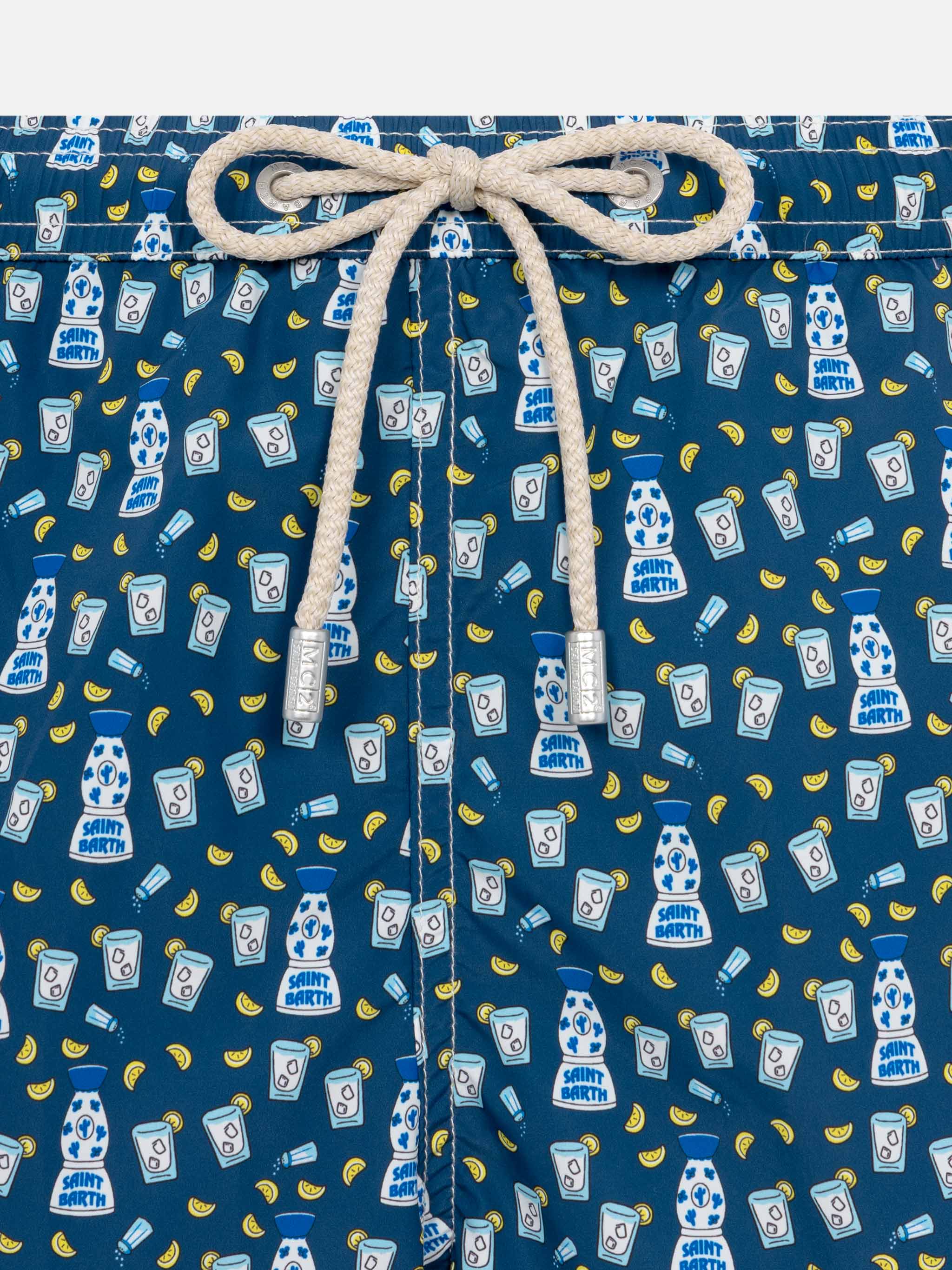 Zwempak met een oplichtende look, gemaakt van lichtgewicht stof met een tequila-print.