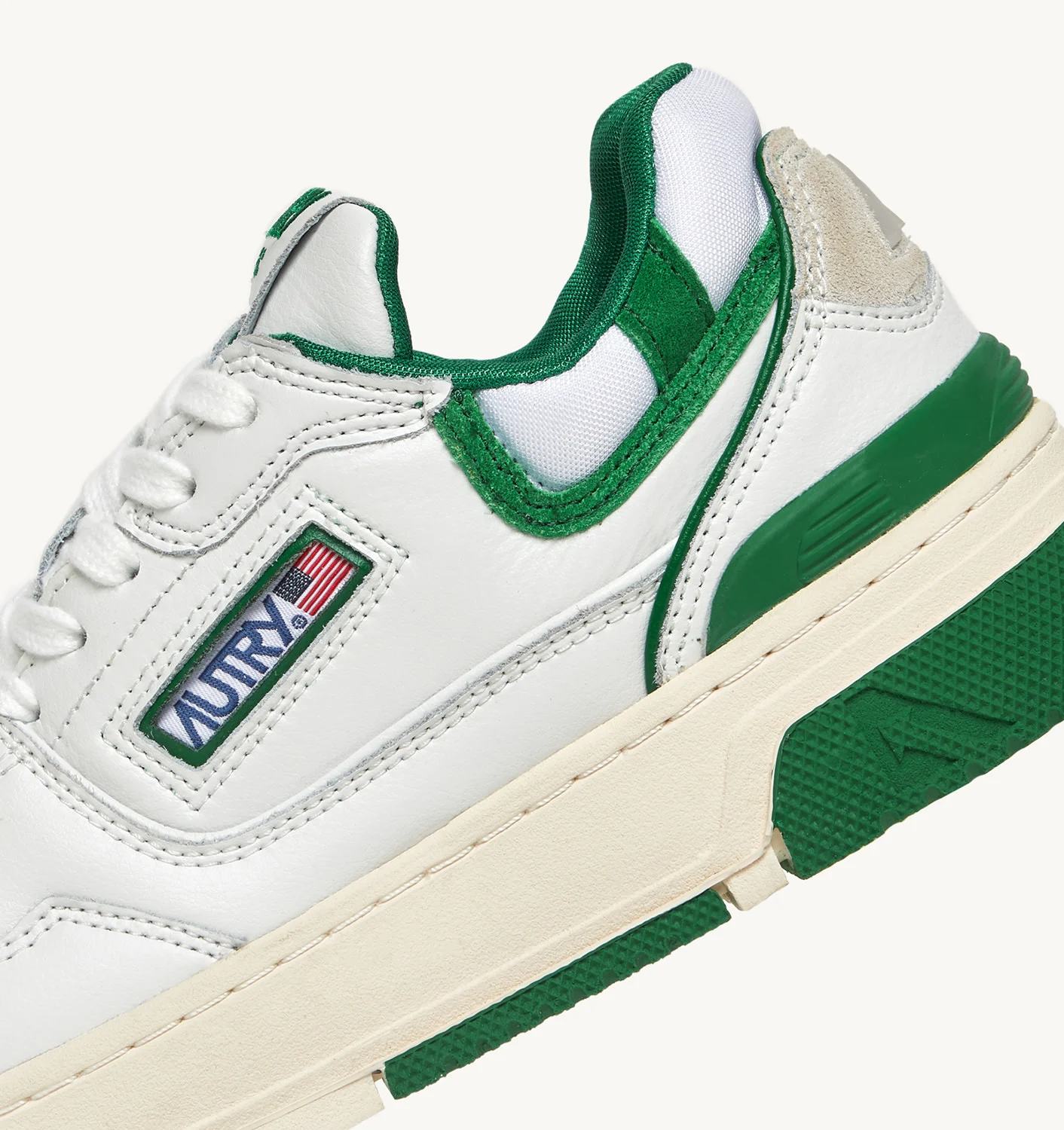 Adidași CLC din piele albă și verde