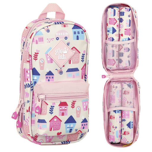Nécessaire Safta M847, rosa claro, tamanho médio, unissex, infantil.