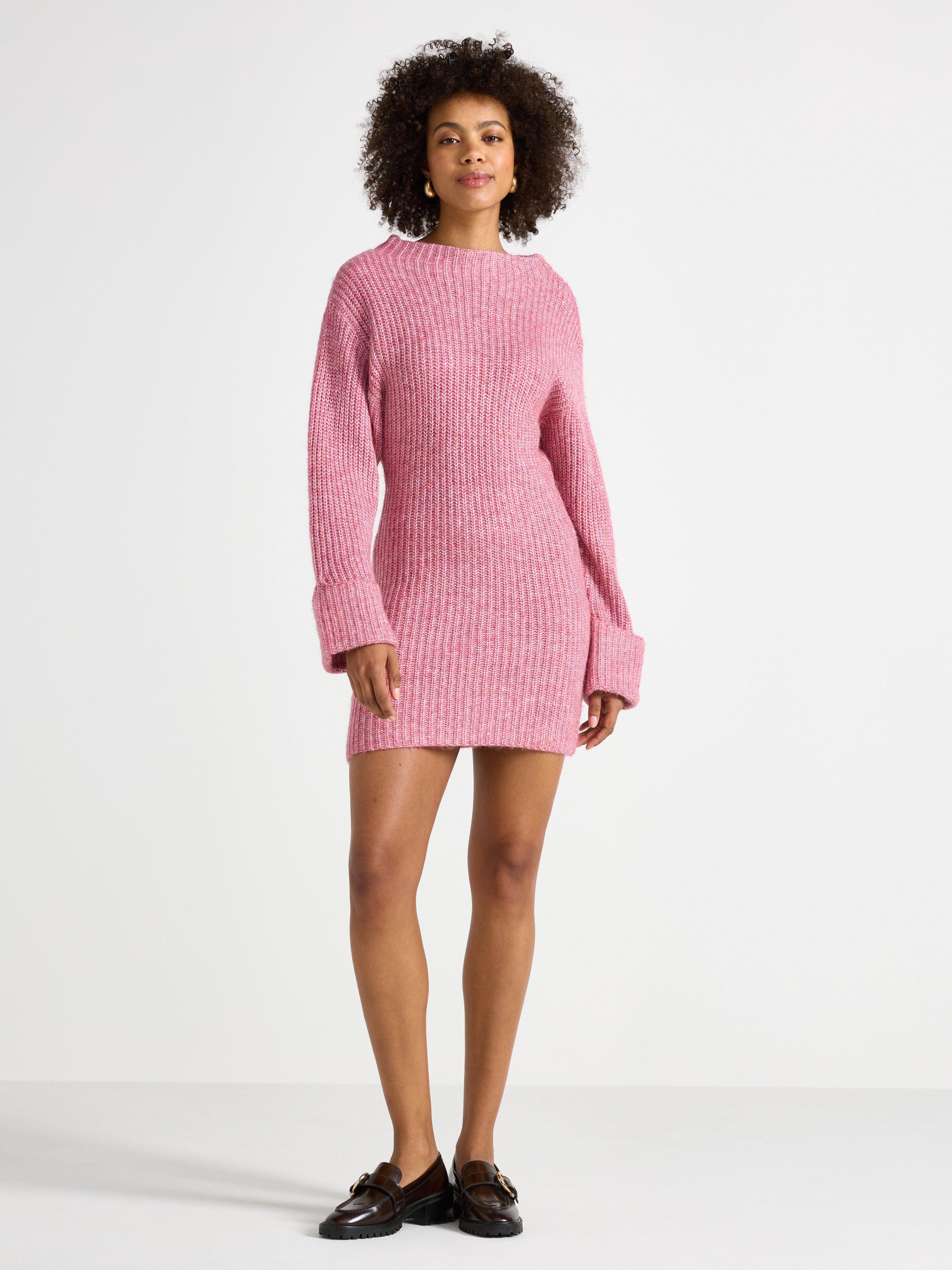 Minivestido de punto rosa