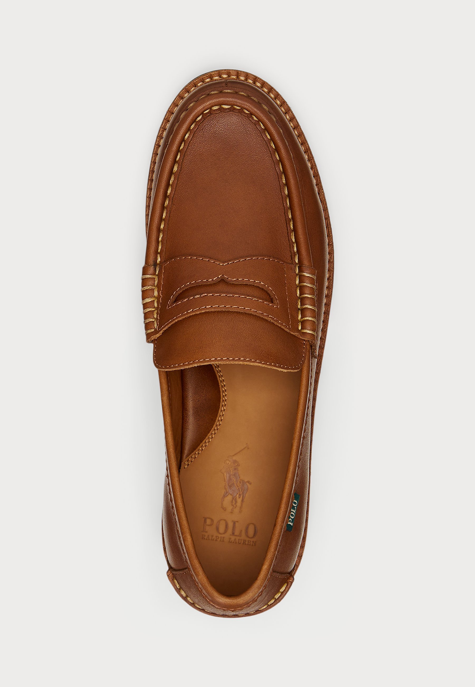 Polo Ralph Lauren JETT LUG-SOLE LEATHER PENNY LOAFER - Instappers - bruin