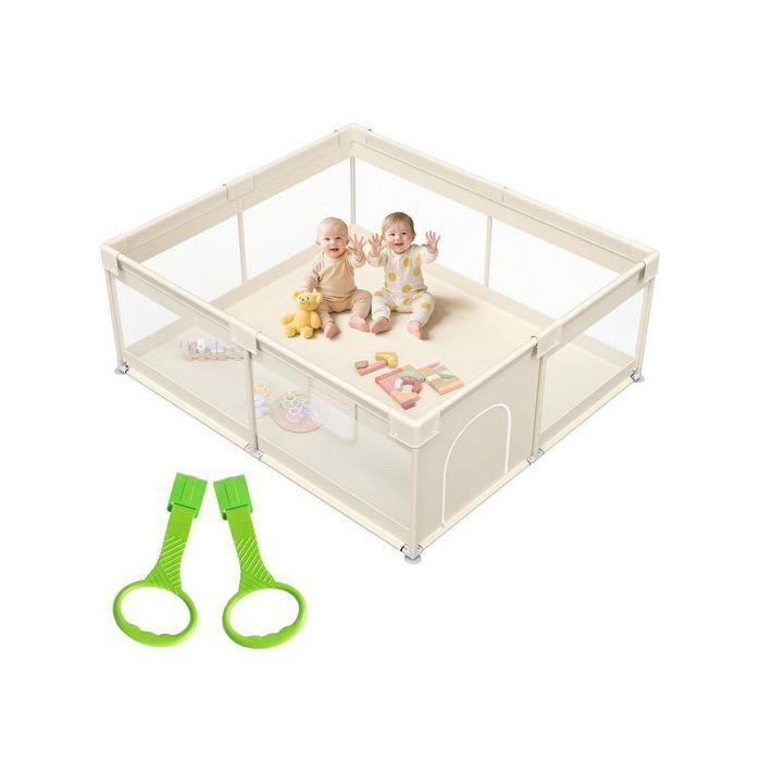 Parc bébé 175x150cm, aire de jeux sécurisée pour enfants avec structure en filet, idéal pour une utilisation en intérieur