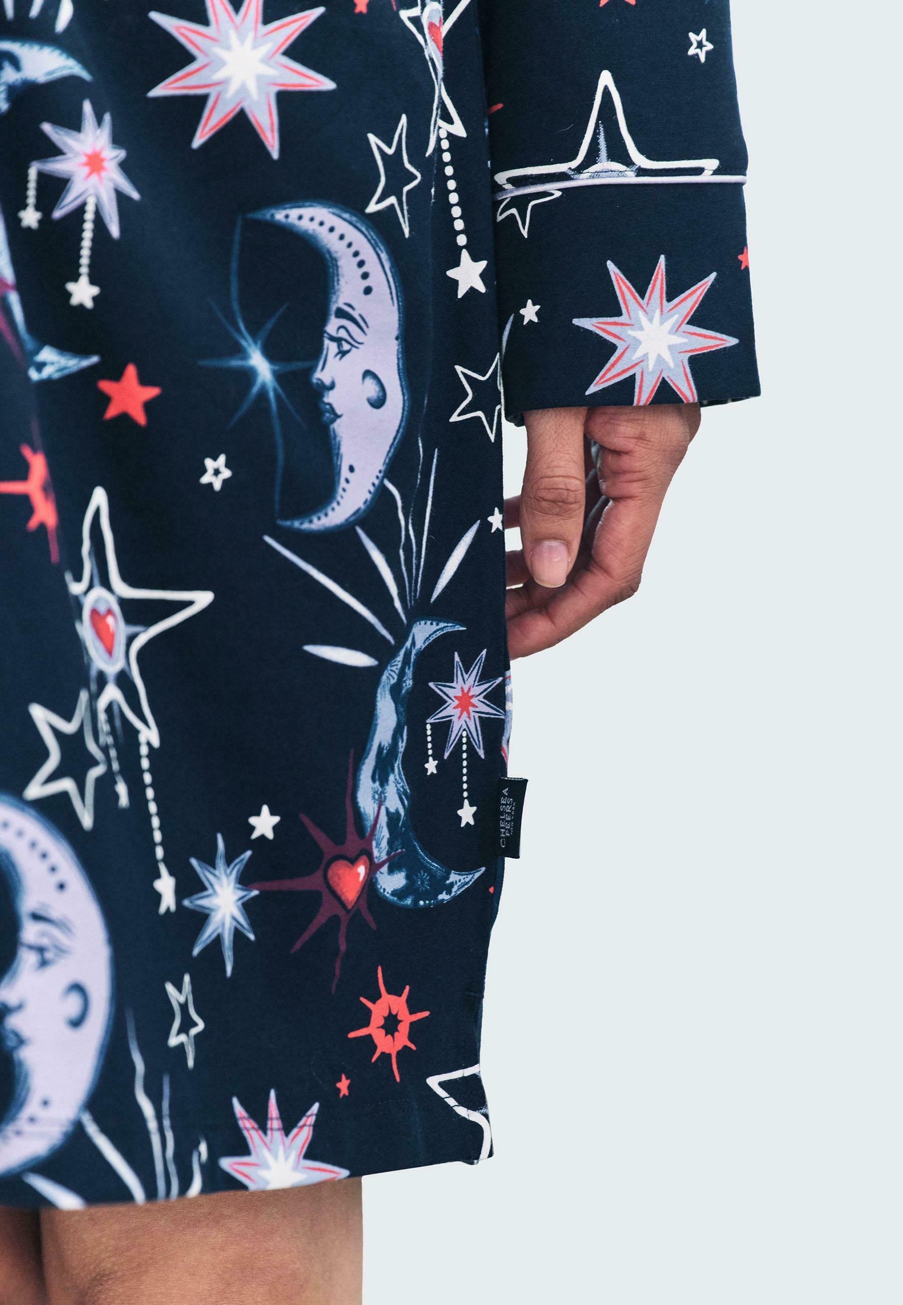 Chemise de nuit Chelsea Peers à imprimé lune - bleu foncé