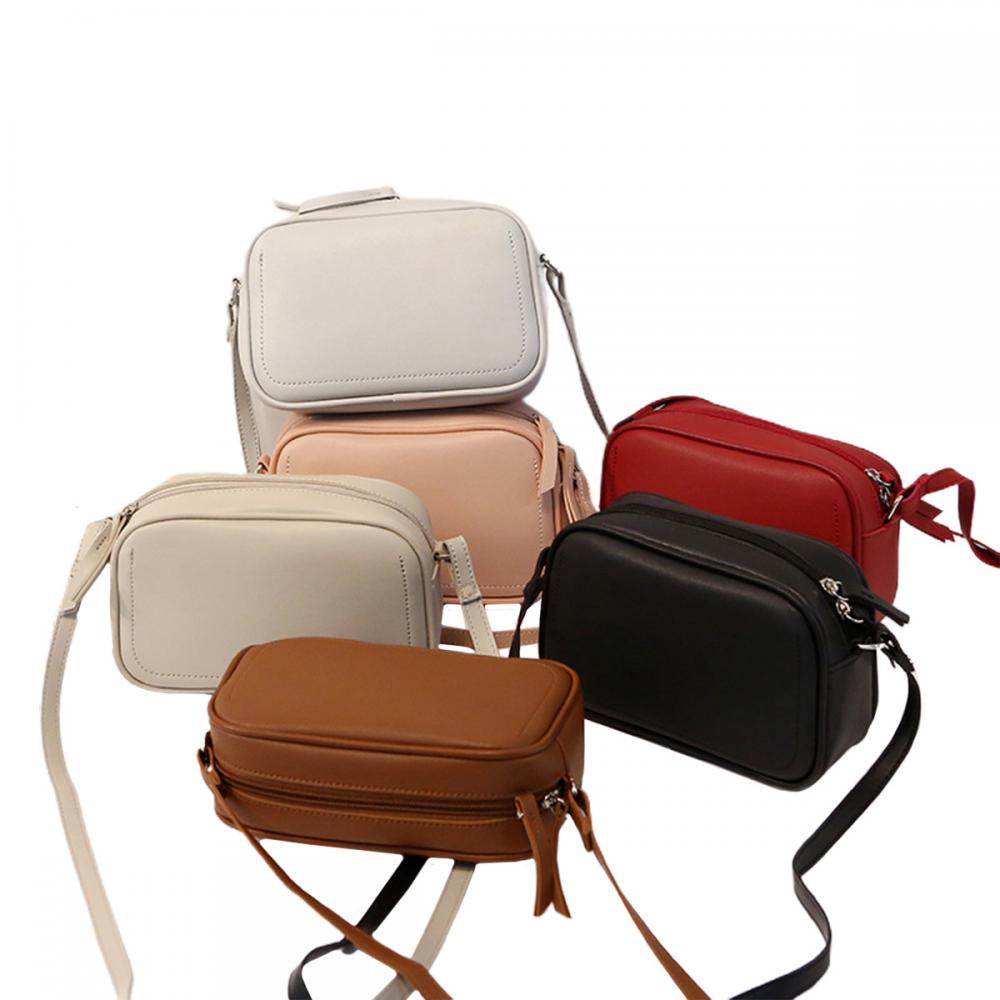 Sac bandoulière femme couleur unie, bandoulière réglable, mini sac bandoulière en cuir PU, petit sac à main zippé pour femmes 2020