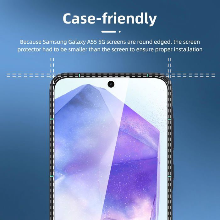 Lot de 3, Verre Trempé pour Samsung Galaxy A55 5G Film en Protection écran efficace contre les Rayures - sans Bulles