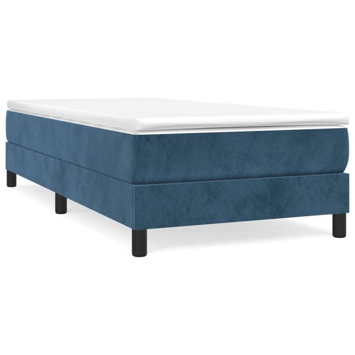 Bedframe met matras - Maison Exclusive - Donkerblauw fluweel - 80x200 cm - Maximale ontspanning