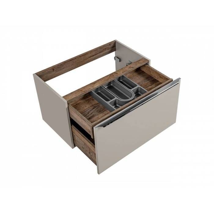 Ensemble salle de bain double vasques 160 cm + 4 éléments - Rosario Taupe