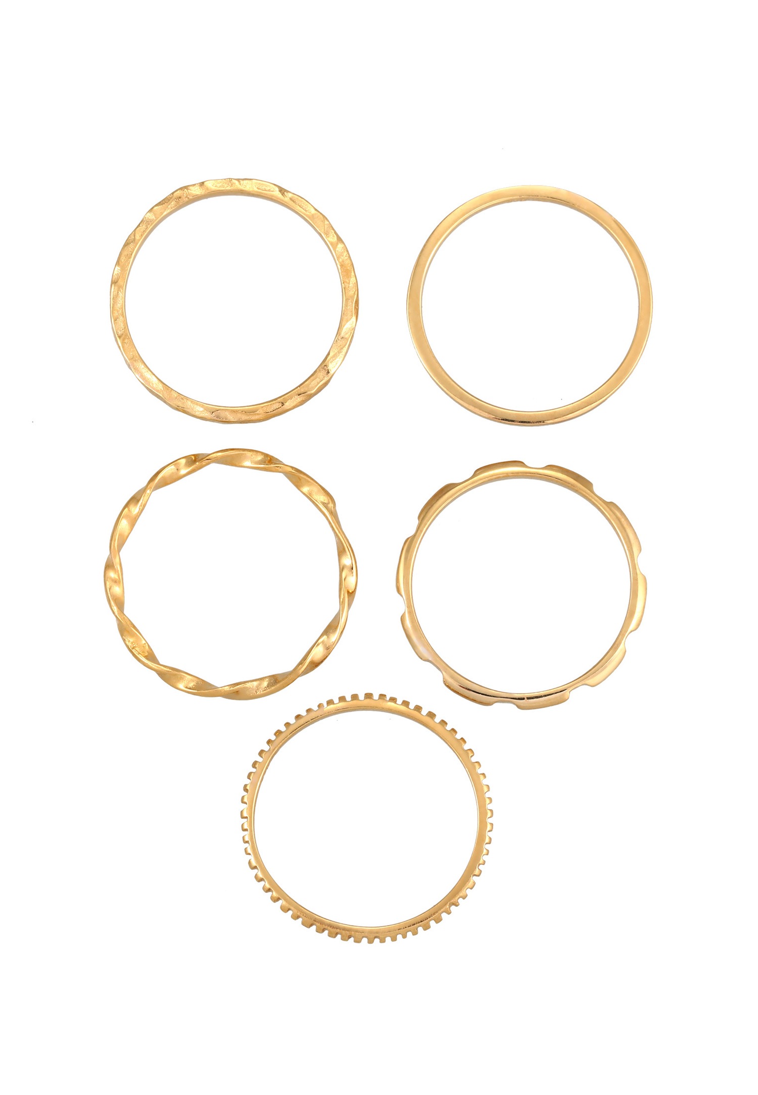 Elli Bagues superposées pour femmes - Lot de 5 - Tendance minimale filigrane de base en argent sterling 925