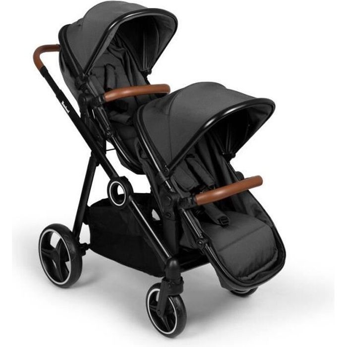 BANINNI Luiz - Poussette Double - De 0 à 36 mois - Jusqu'à 22Kg - Gris