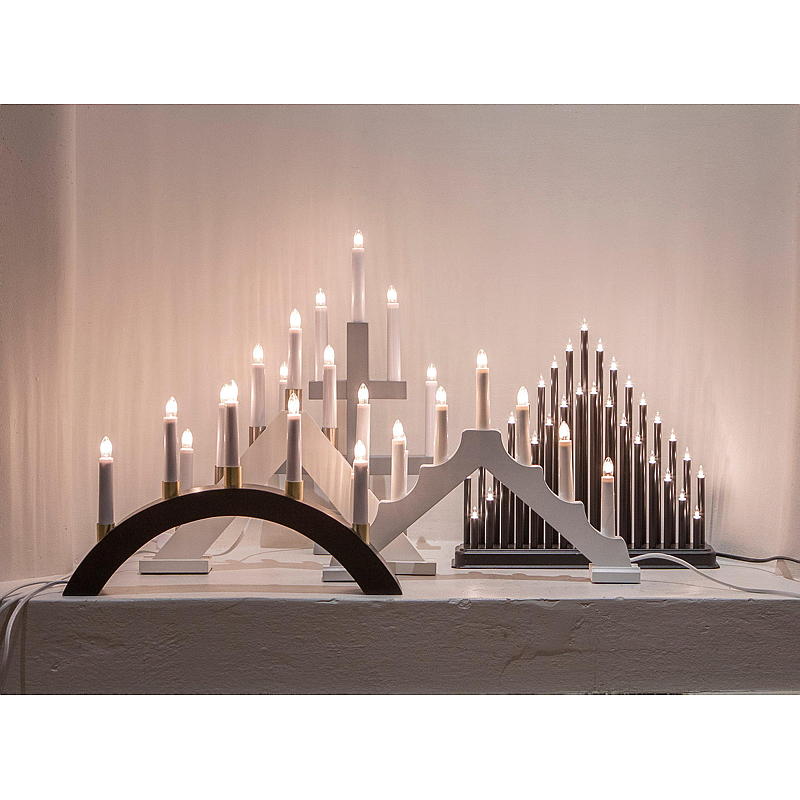 Portavelas de Adviento Light IT de 7 brazos, blanco claro