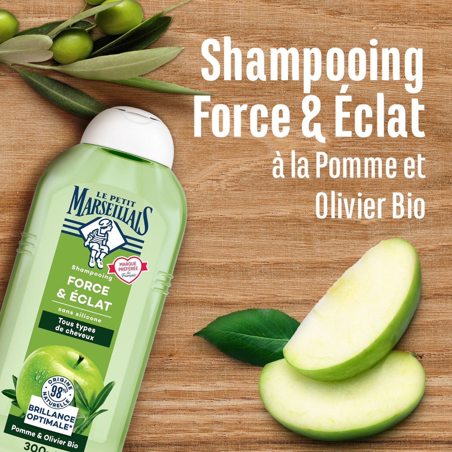 Le Petit Marseillais Shampooing Force & Éclat Pomme & Olivier Bio