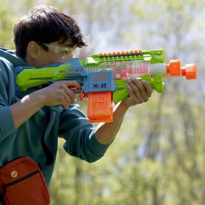 Nerf Elite 2.0 Double Punch Motorblaster, schnell wechselnder Lauf, 50 Nerf Elite Darts, 2 x 10-Dart-Magazine, ab 8 Jahren
