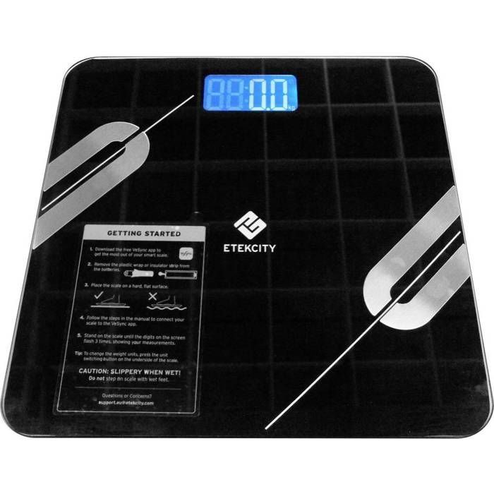 Pèse-personne numérique - ETEKCITY - Noir - Capacité 180 kg - Mixte - Électronique