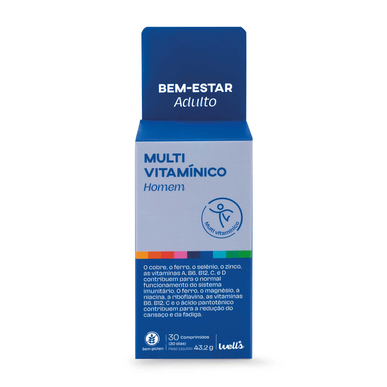 Wells multivitamin for menn, 30 kapsler.