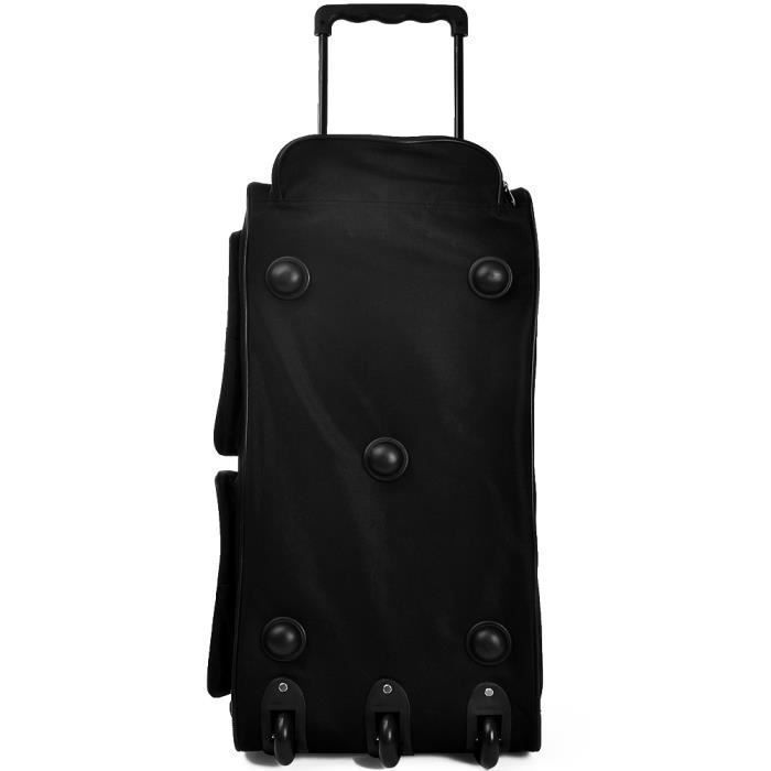 Monzana XXL zwarte reistas met wielen, trolley, 160 liter, sporttas, telescopische handgreep, 3 vergrendelbare wielen