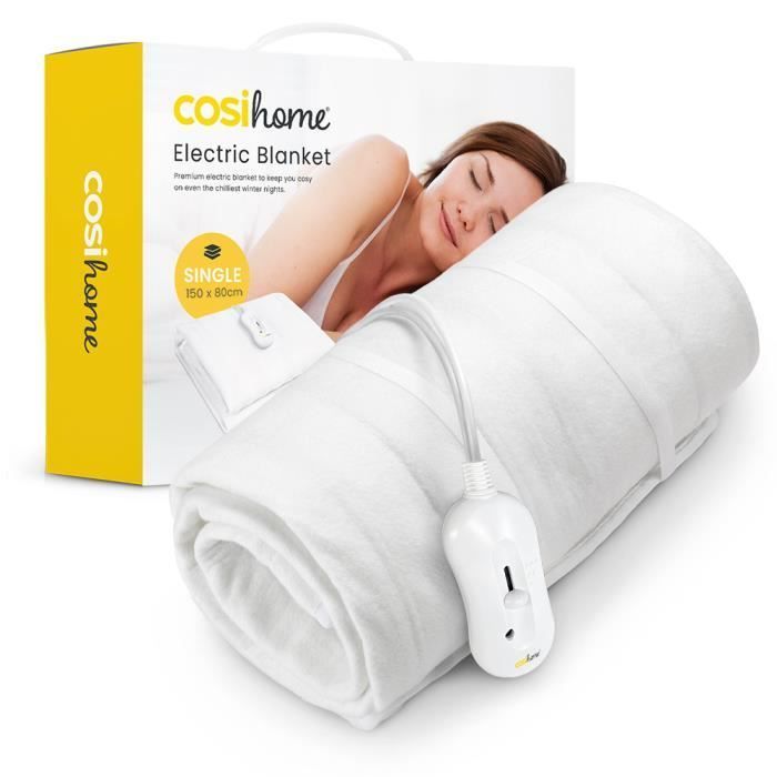 Coprimaterasso riscaldato - Cosi Home - 150x80 cm - 3 livelli di temperatura - Telecomando - Bianco