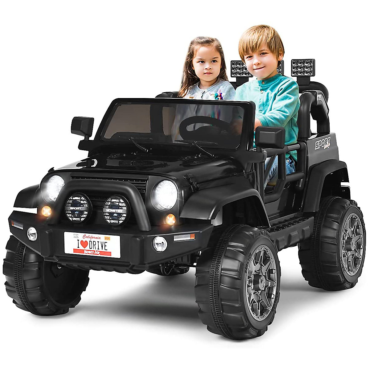 Jeep elétrico, 2 lugares com 3 velocidades, preto