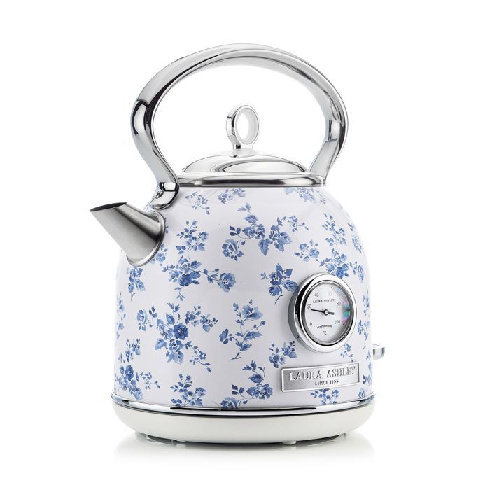 Elektrische waterkoker - Laura Ashley - China Rose - 1,7 liter, roestvrij staal, snelkookfunctie, indicator, ingebouwde thermometer