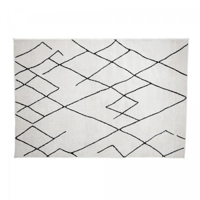 Tapis berbère 200x280 tissé motifs tribaux NALADON crème