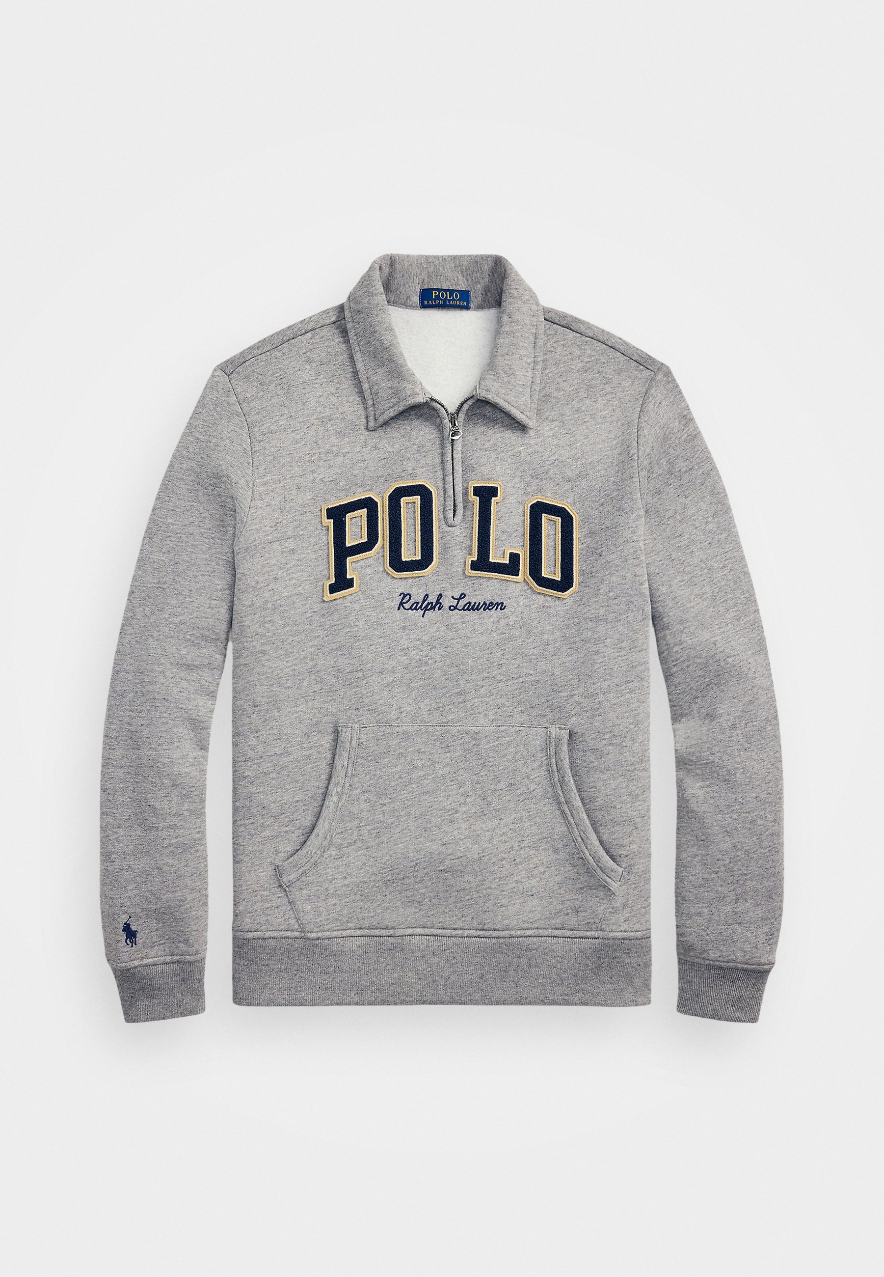Bluza z polaru Polo Ralph Lauren z logo i kołnierzykiem - Bluza - ciemny melanż vintage