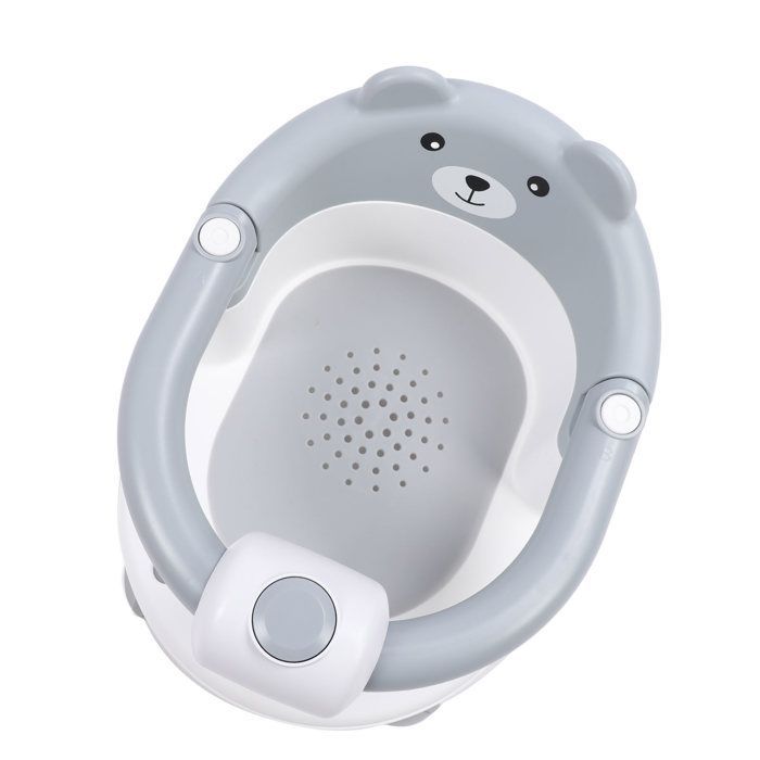 SALUTUYA Asiento de baño para bebé, silla de baño antideslizante para bebés, asiento para sentarse, asiento para el cuidado del bebé, gris