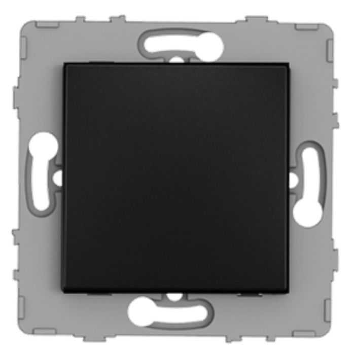 Interruptor empotrable de dos vías de 10 A - metal negro cepillado - gama Kouro - Zenitech