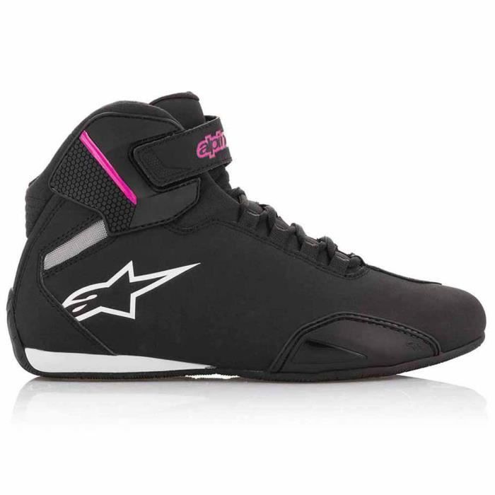 Alpinestars Bottes Moto Stella Sektor Shoes Black Fuchsia, Noir-Fuchsia, 36