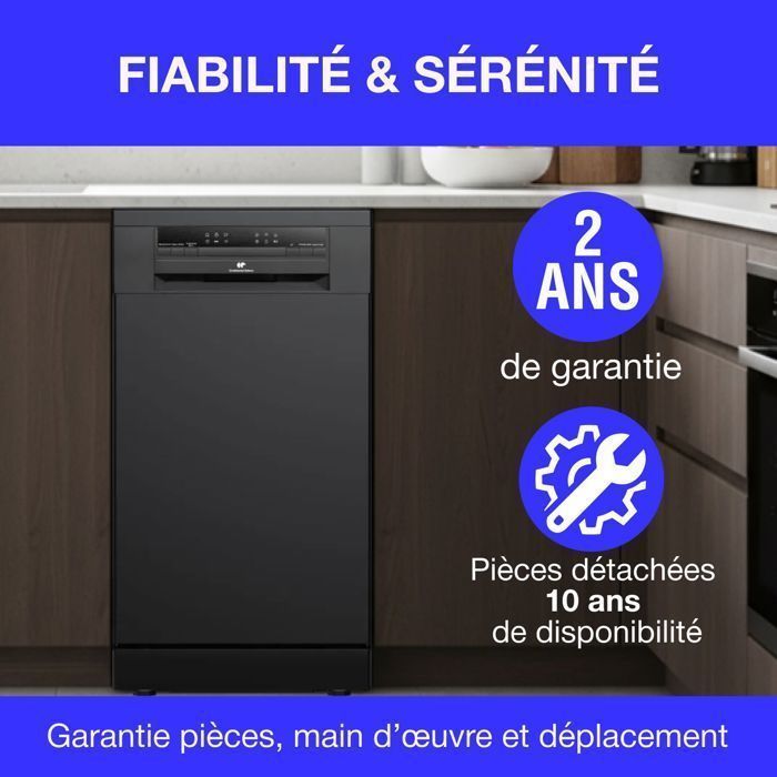 Lavastoviglie a libera installazione - CONTINENTAL EDISON - CELV1145B - 11 coperti - 45 cm - 45 dB - Nero