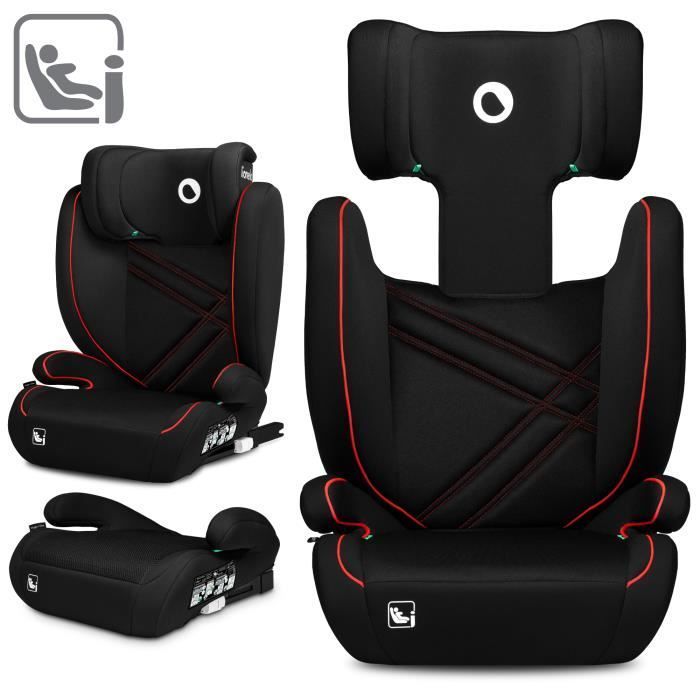 Silla de coche convertible para bebé LIONELO Hugo i-Size - ISOFIX - 100-150 cm - Grupo 2/3 - Reposacabezas regulable en altura - Negro-Rojo