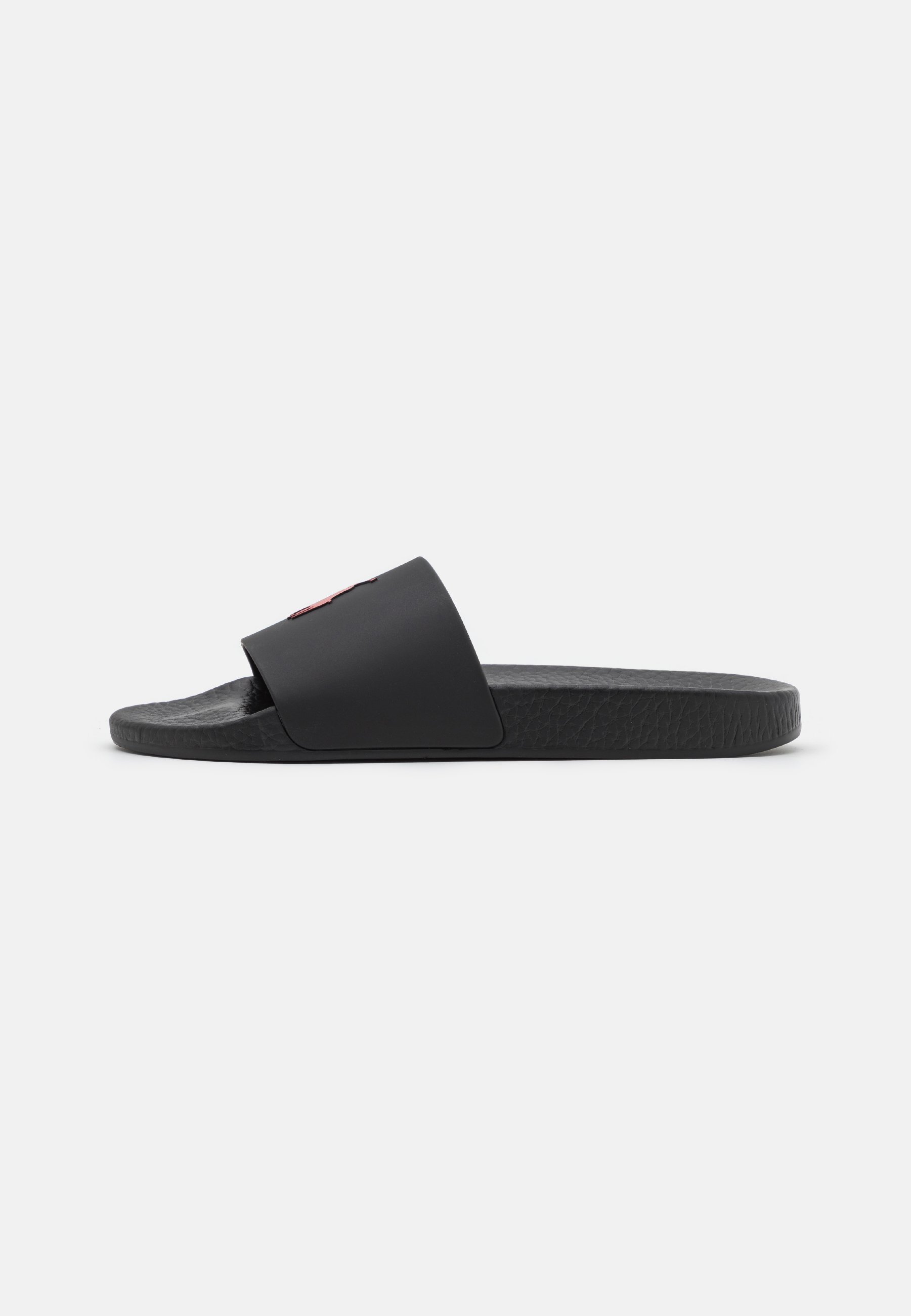 Claquettes Polo Ralph Lauren SIGNATURE PONY SLIDE - Claquettes de piscine - noir/rouge