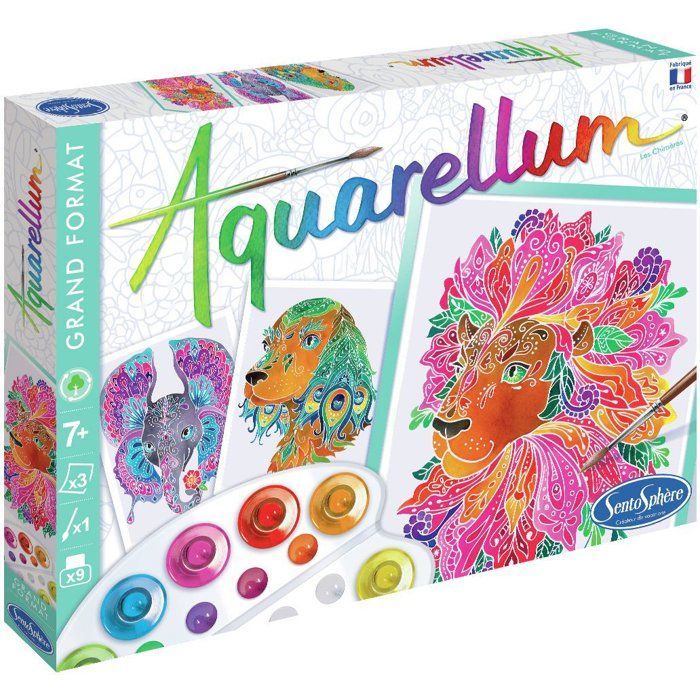 Watercolor painting - SENTOSPHERE - Aquarellum - Chimeras - 9 colors - 3 paintings - Outlined on vellum paper - Ages 7+