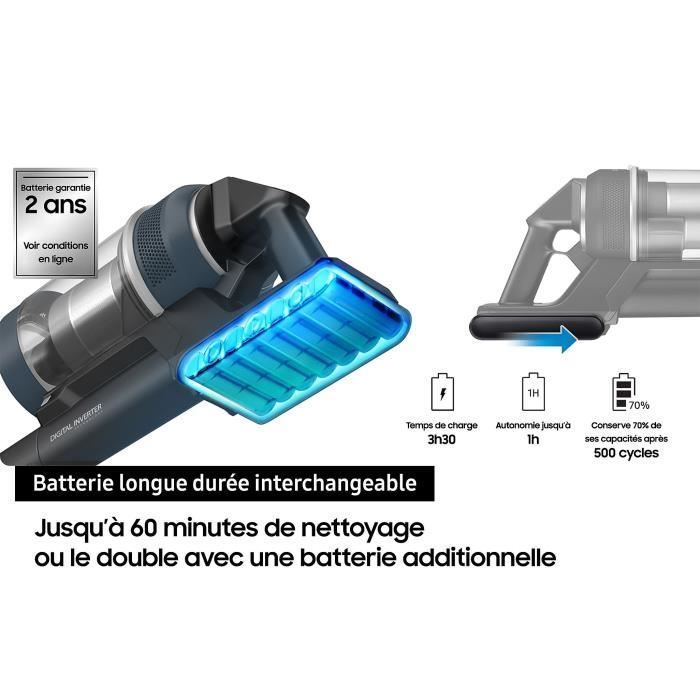 SAMSUNG Jet 85 Complete VS20C85G4TB - Cordless Stick Vacuum Cleaner - 210 AW Power - 60 min Runtime - 3 Brushes