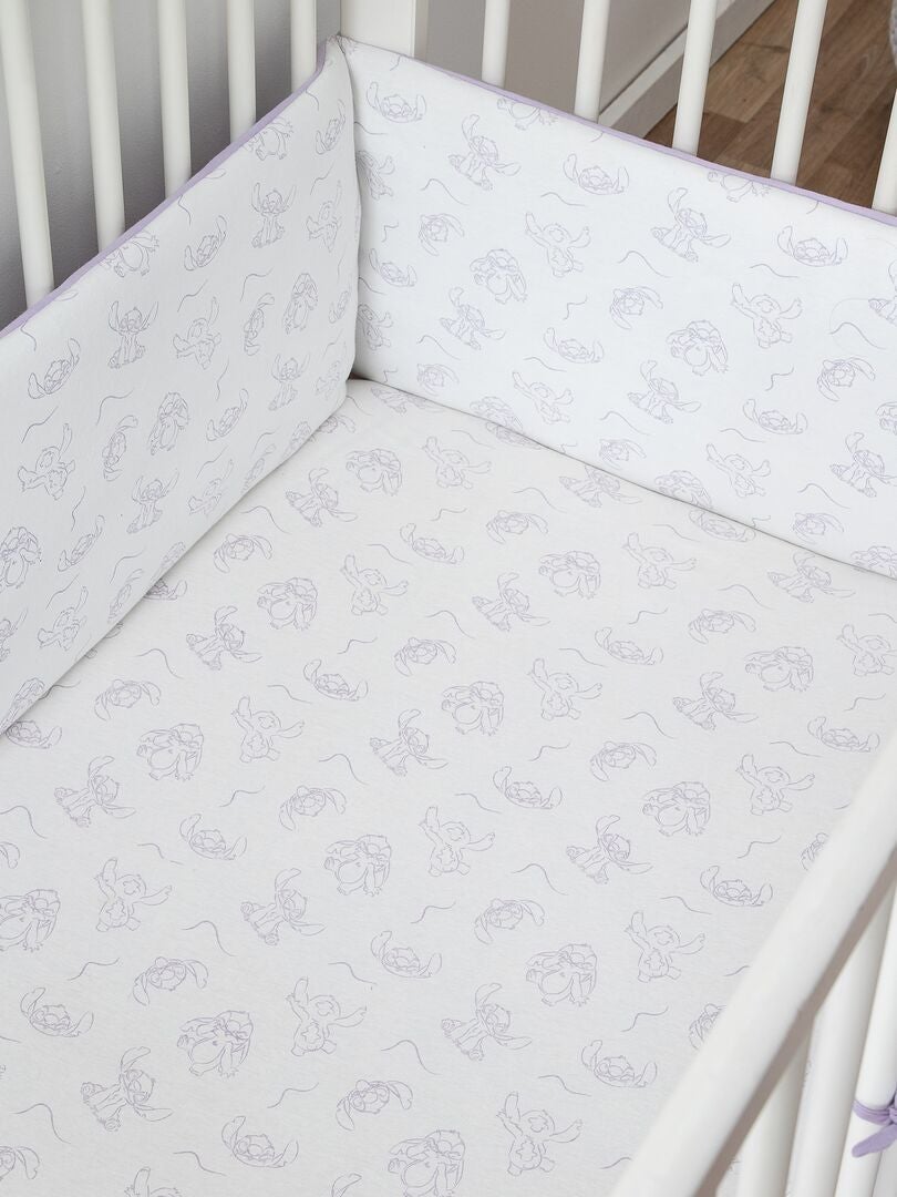 Zestaw 2 prześcieradeł z dopasowaną gumką „Stitch” – BIAŁE
