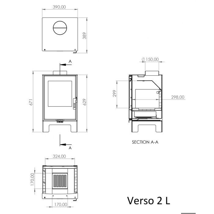 Poêle à Bois Verso 2L - 5 kW | Compacte, Efficace et Facile à Installer