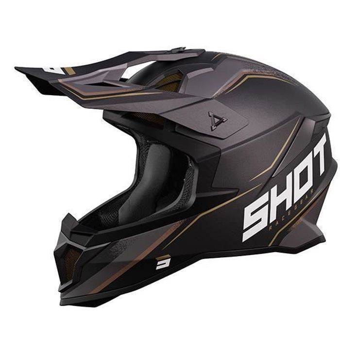 Shot Lite Prism Sort Guld Mat Hjelm