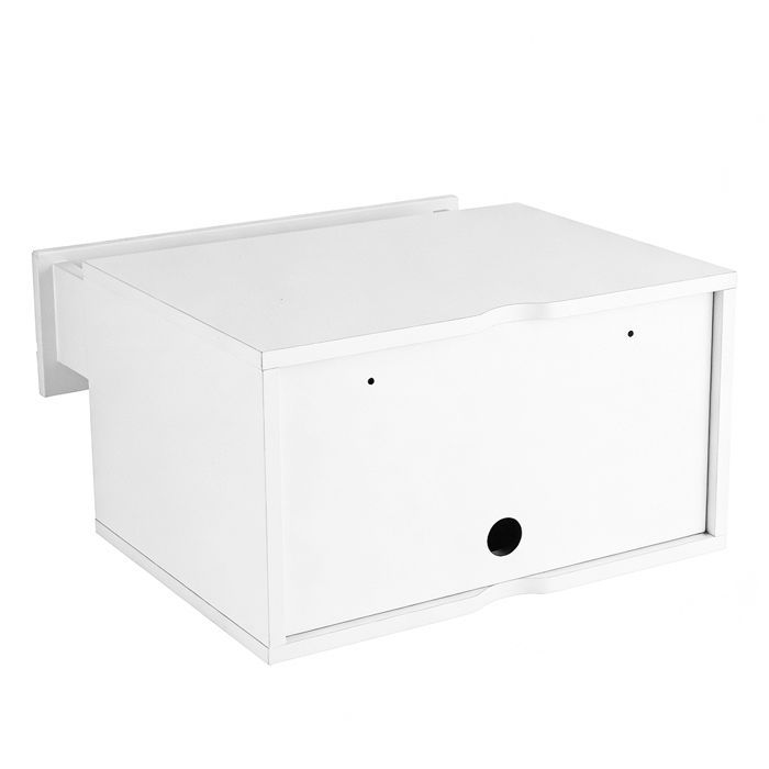 JEOBEST Modern Floating Bedside Table - Scandinavian Nightstand with Drawer - Shelves for Bedroom, Bathroom