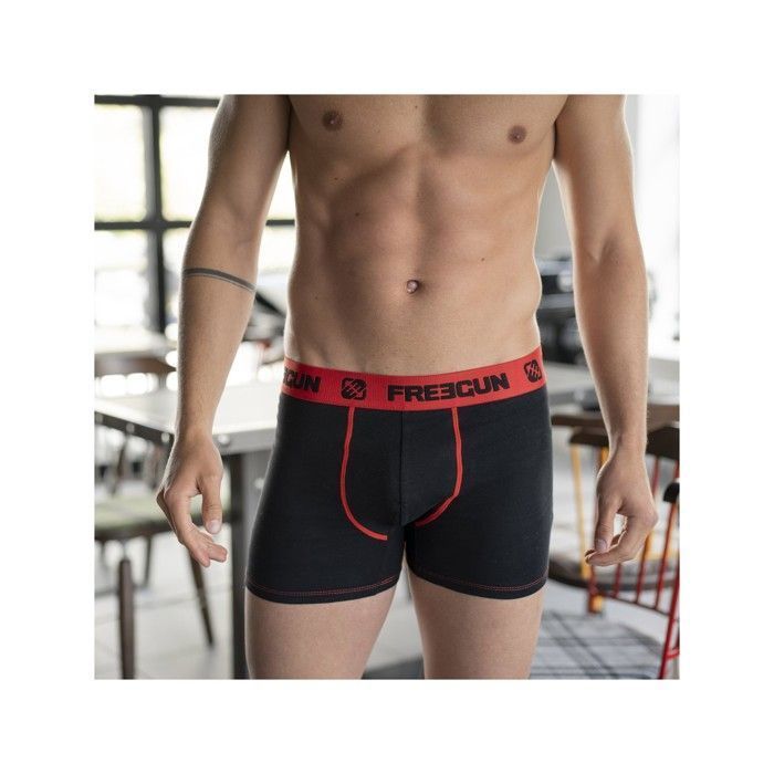 Calzoncillos bóxer Freegun para hombre - Negros (Paquete de 6)