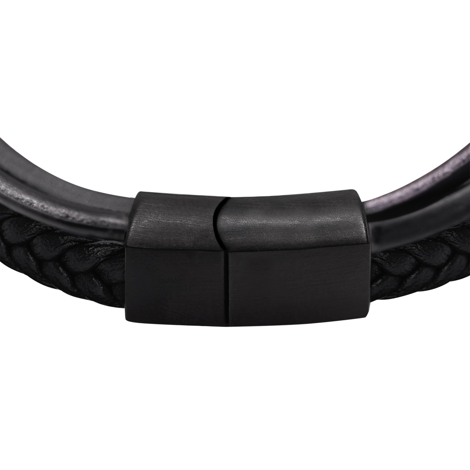 Heideman Bracelet en cuir Joris noir