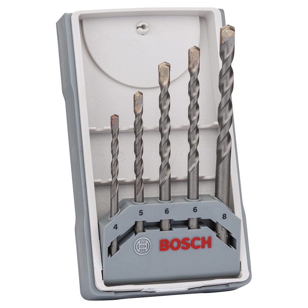 Bosch 4-8 mm Silbernes Stein-Schlagbohrer-Set – 5-teilig