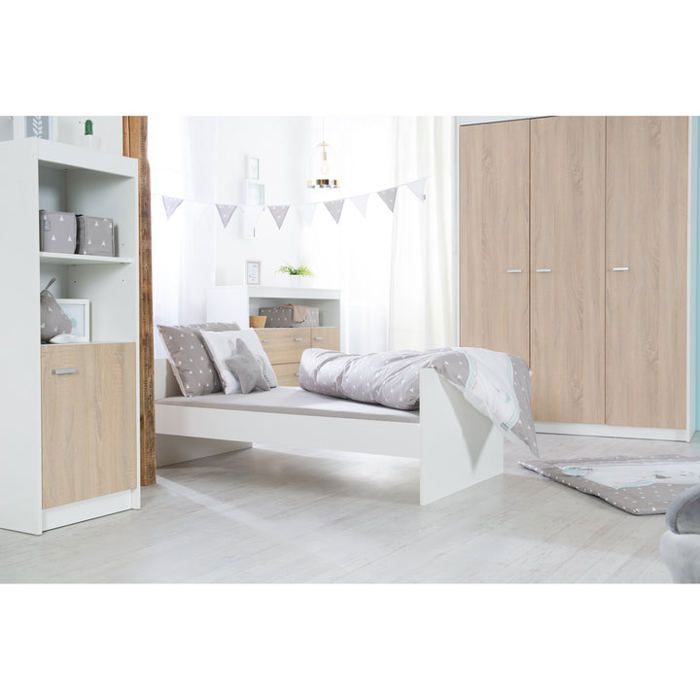 Conjunto de dormitorio Gabriella Baby Duo - Cuna convertible 70x140 + cambiador - Dos tonos - ROBA