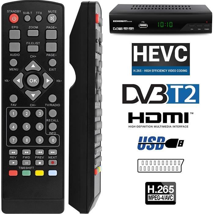 Décodeur TNT HD - Tempo - 4000 - HDMI - Péritel - Noir