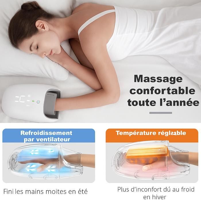 Masajeador eléctrico de manos y muñecas KNQZE: masaje de compresión y rodillos para aliviar las manos cansadas.