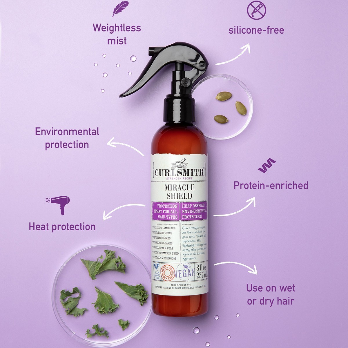 Curlsmith Miracle Shield sprej za zaštitu od topline – 237 ml