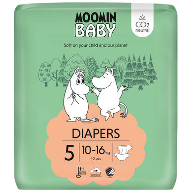 Moomin bērnu autiņbiksītes 10-16kg T5 bērnu autiņbiksītes 5. izmērs 40 gab. 40 gab.