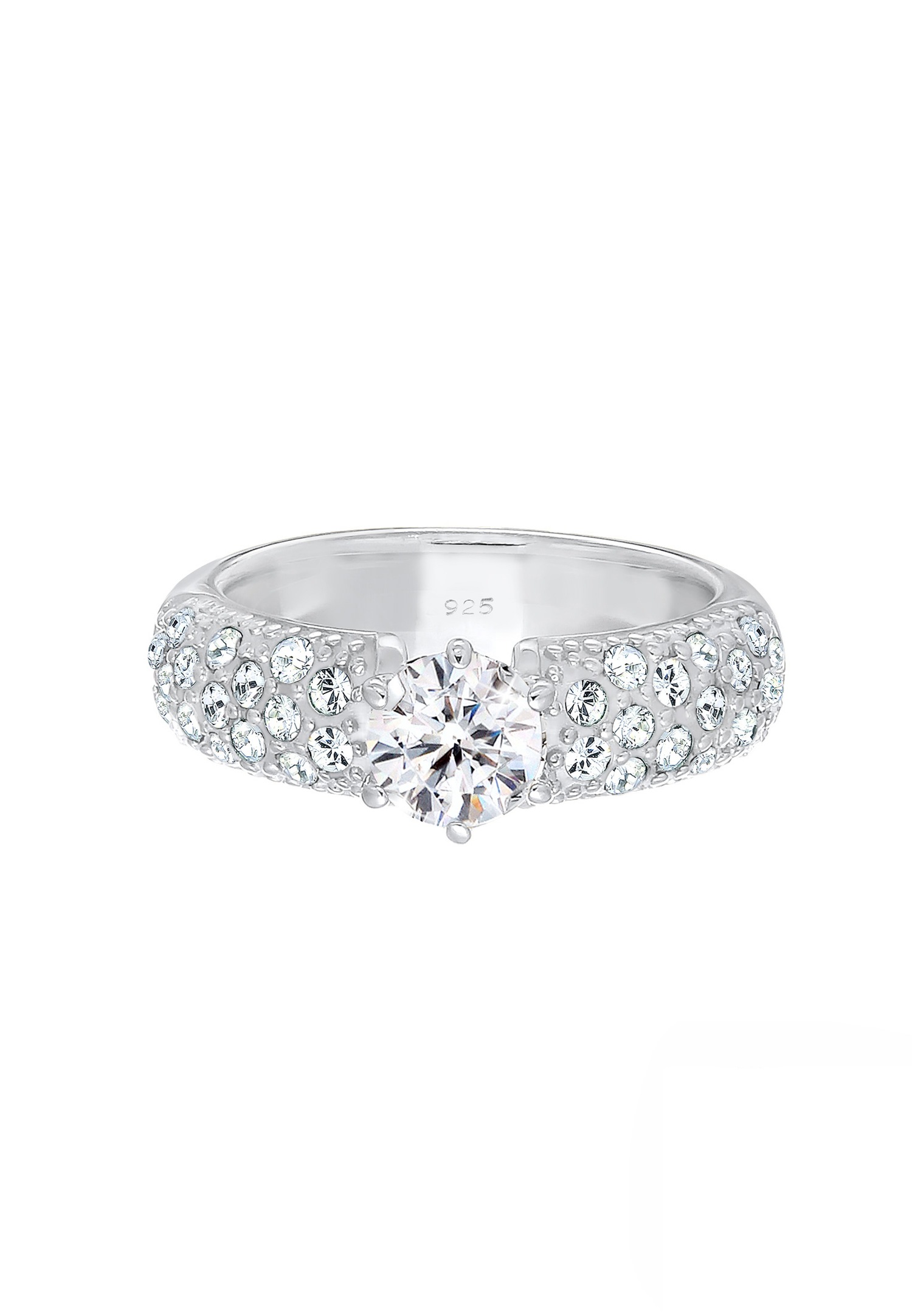 Elli PREMIUM Bague de fiançailles avec cristaux en argent sterling 925