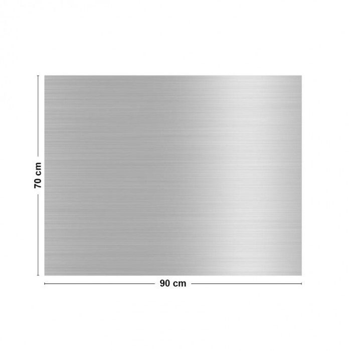 Fond de hotte en aluminium - effet industriel gris - 70x90 cm - 99 Déco