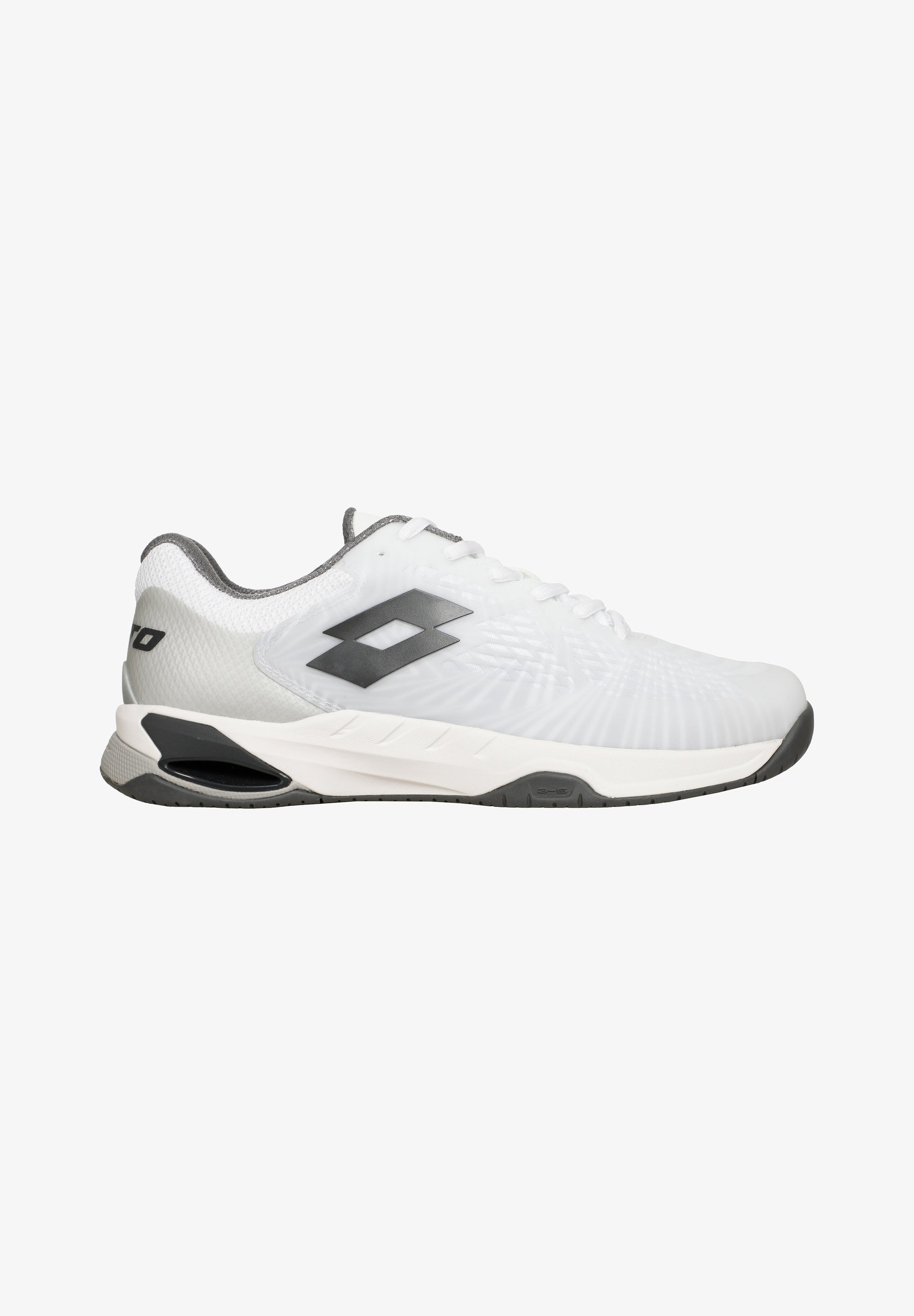 Lotto MIRAGE 100 II SPEED - Pantofi de tenis pentru teren de zgură - alb-gri