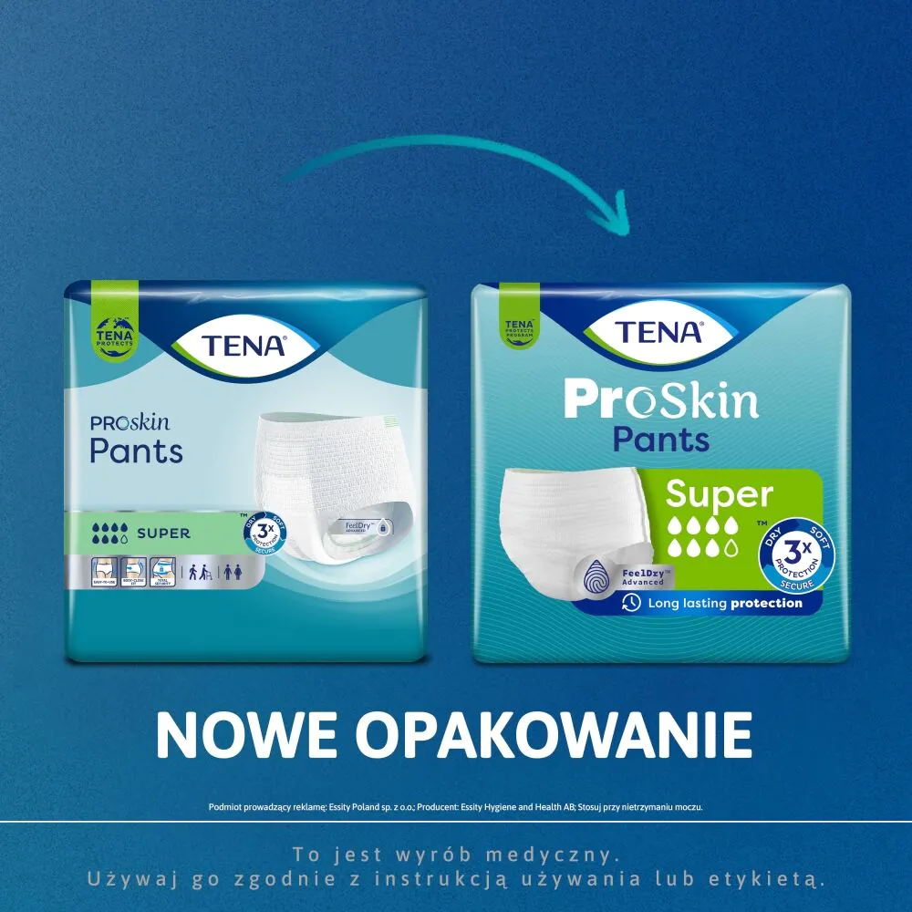 Tena Pants ProSkin Super Majtki chłonne Rozmiar M, 30 sztuk