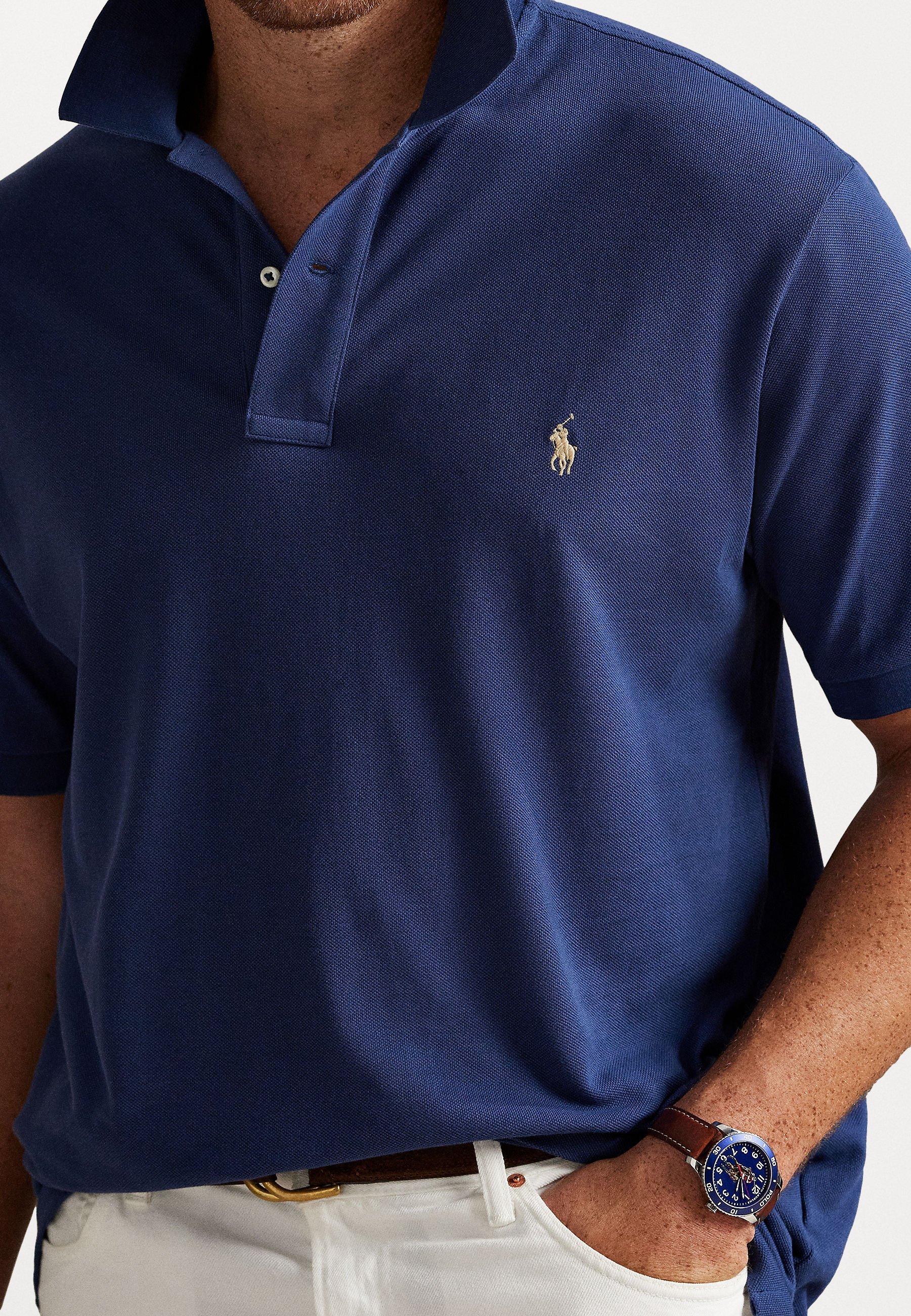 Polo Ralph Lauren Big & Tall LA POLO ICONICA IN RETE - Polo - blu navy rustico