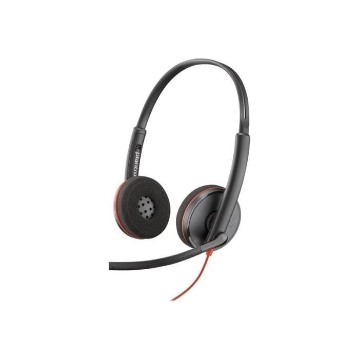 Fone de ouvido com fio - USB-C - HP Inc. - Poly Blackwire 3220 - Série Blackwire 3200 - fone de ouvido supra-auricular - com fio - USB